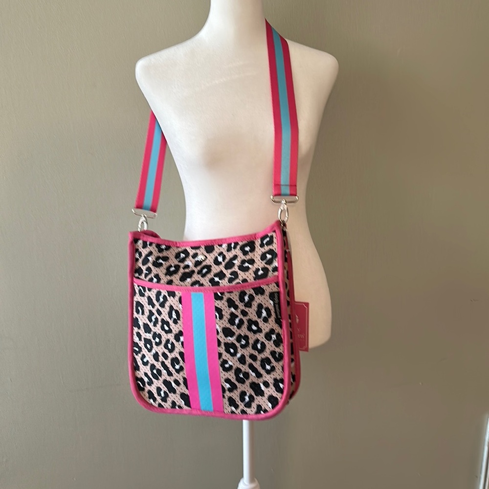 Simply Southern large leopard print neoprene crossbody bag leopard print